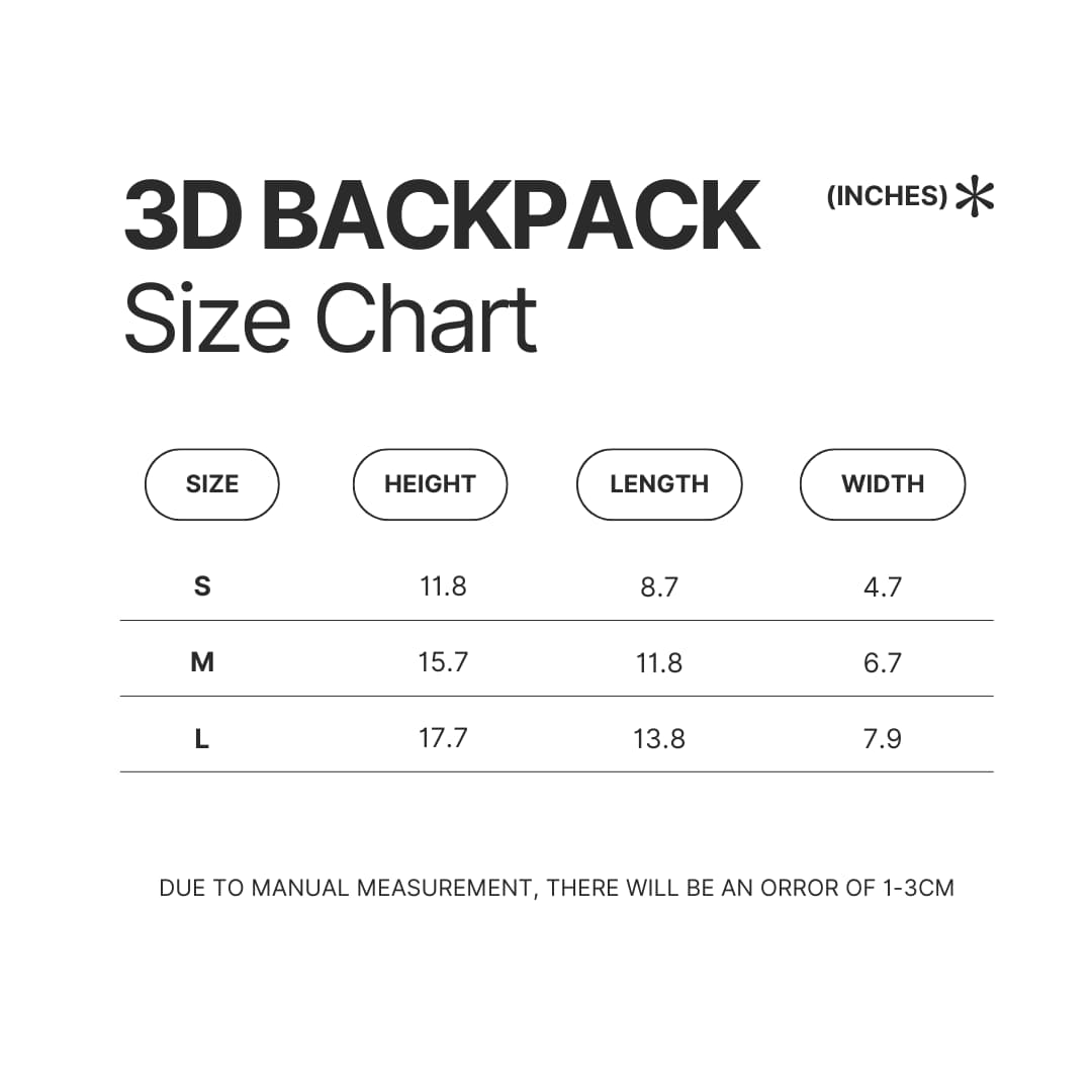 3D Backpack Size Chart - Five Nights at Freddy’s Shop