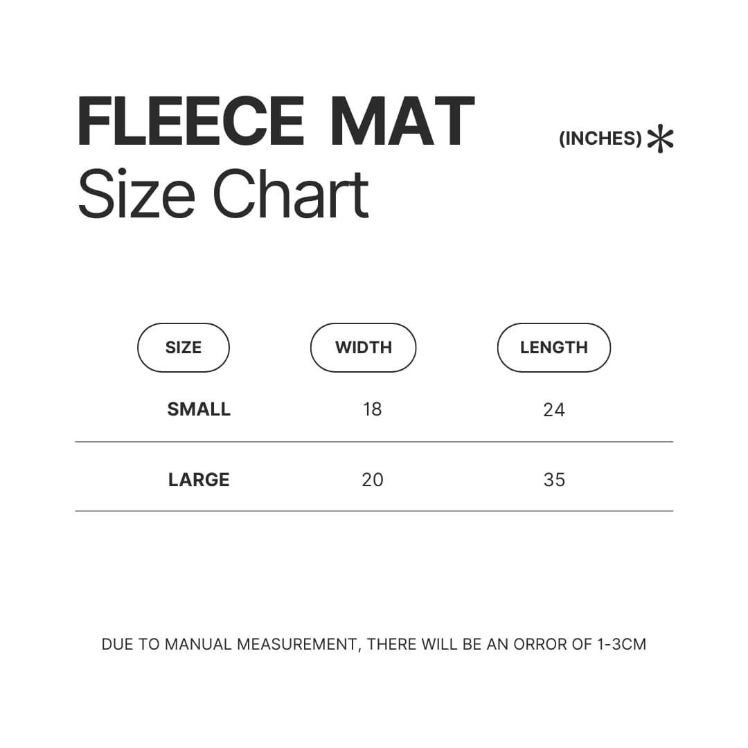 Fleece Mat Size Chart - Five Nights at Freddy’s Shop