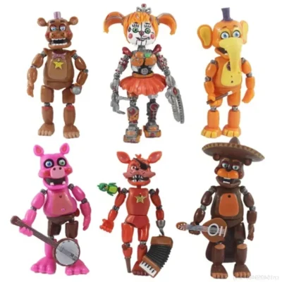 6pcs FNAF Figures Freddy Bonnie Foxy Fazbear Bear Figure