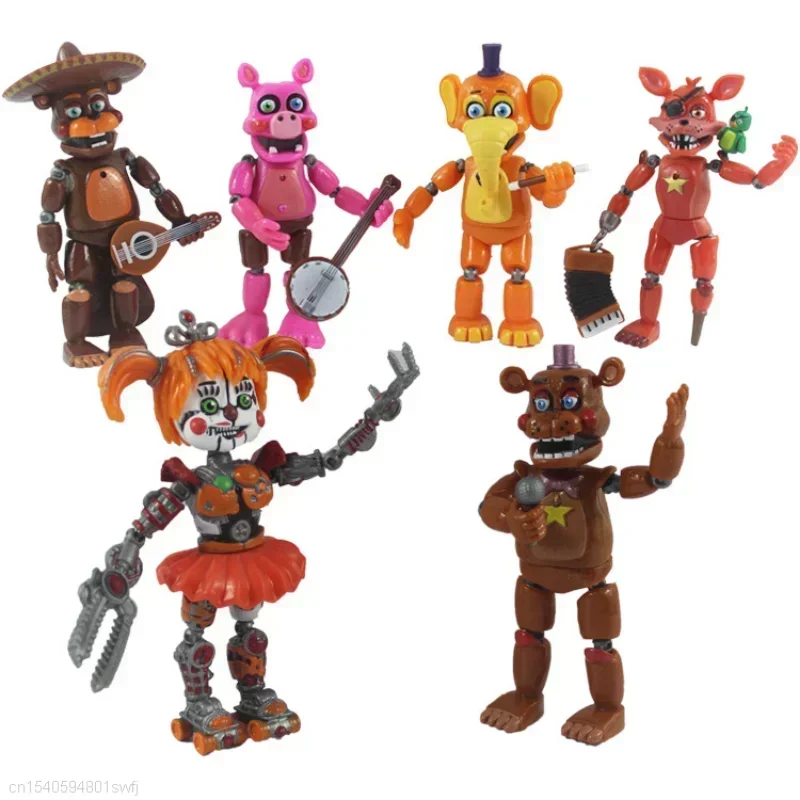 6pcs FNAF Figures Freddy Bonnie Foxy Fazbear Bear Figure - Image 2