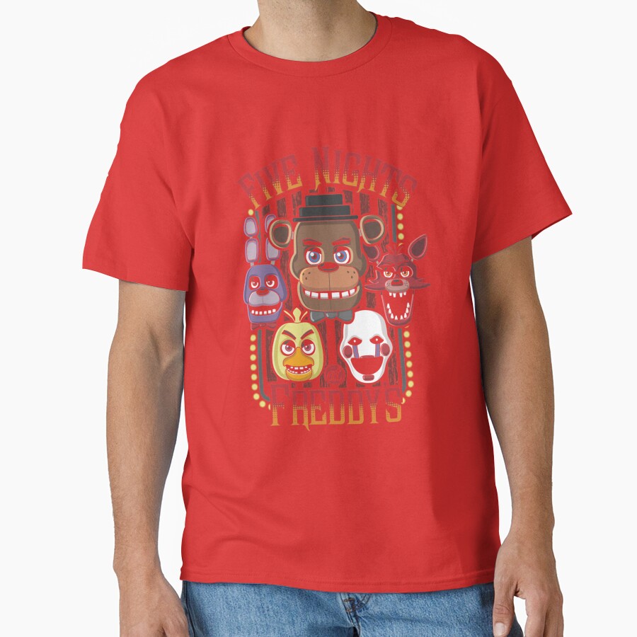 Five Nights At Freddy_s Pizzeria Multi Character T-shirt - Image 5