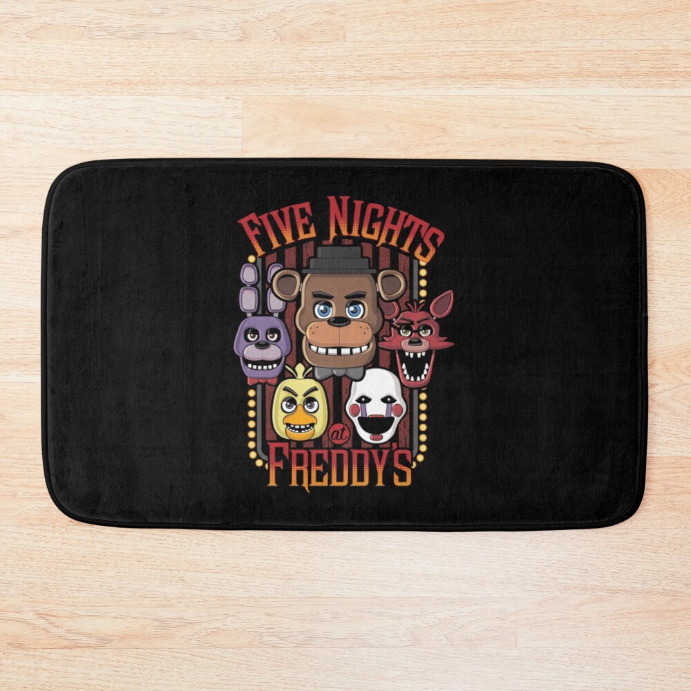 Five Nights At Freddy_S Pizzeria Multi Character Bath Mat